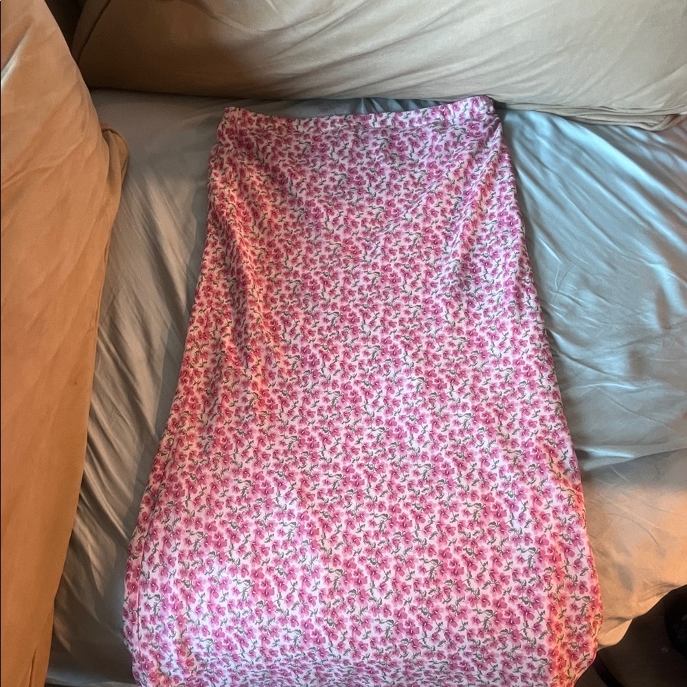 Lulu's Pink Floral Skirt